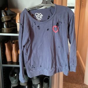 Chaser Navy Sweatshirt with Red Heart